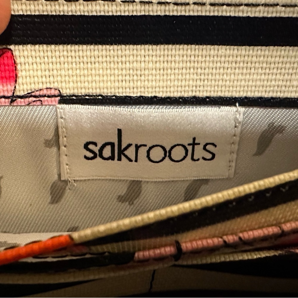 Sakroots Striped Floral Crossbody Wallet Cell Phone Purse - Picture 4 of 6